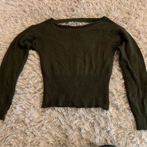 Small American Eagle Crop Sweater Open Back